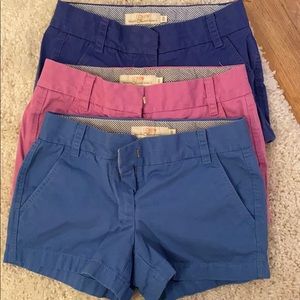 3 pairs of Size 00 JCrew Chino Shorts